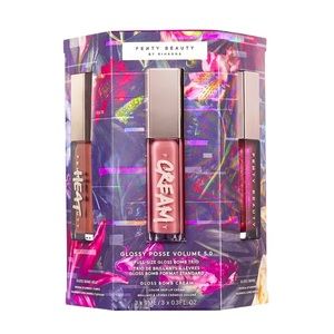 FENTY by Rihanna Glossy Posse Volume 5.0 3 Full-Sized Gloss Bomb limited Ed. NEW